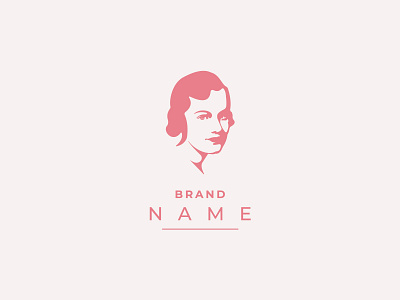 Beautiful Retro Woman Logo design illustration logo vector