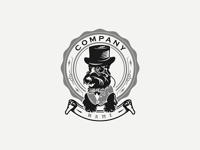 Gentleman Dog Logo animation branding design illustration logo vector