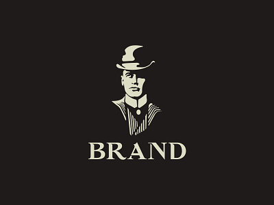 Bust Of A Gentleman Man Logo branding design illustration logo vector