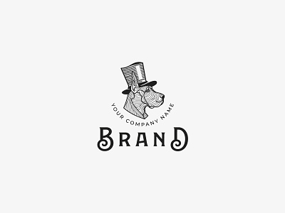 Dog In Hat Logo branding design illustration logo vector