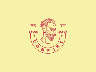 Bearded Stylist Logo branding design illustration logo vector