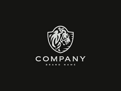 Tiger On The Shield Logo branding design illustration logo vector