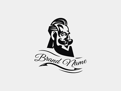 Bearded Man Logo branding logo