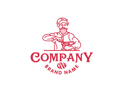 Cheerful Baker Cook branding graphic design logo