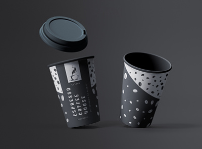 Paper Coffee Cup Wrap Design artwork coffee cup design design illustration wrap design
