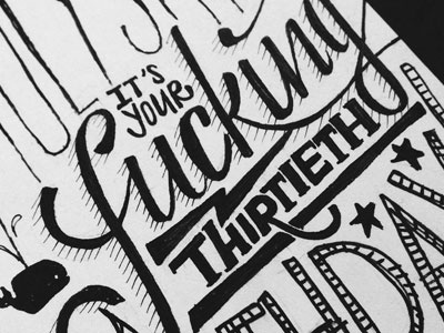fuck!ng th!rty card typography custom
