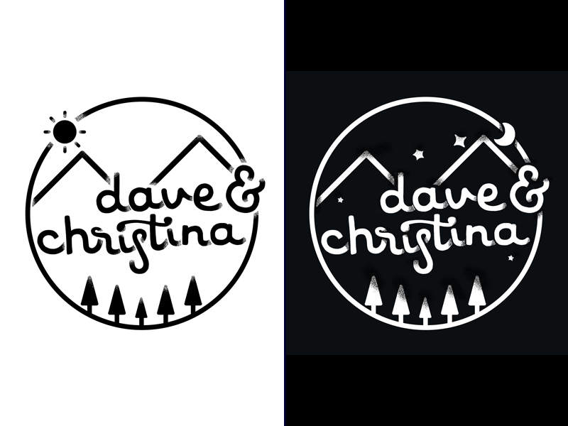 Day to Night illustration typography handlettering wedding
