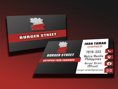 Burger Street Business Card business card design businesscard