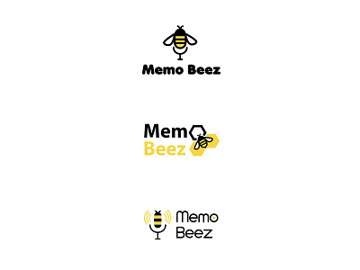 MemoBeezLogotype bee concept design logo logo design logotype recording vector