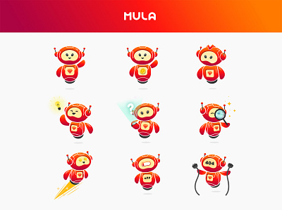 Icons for chatbot characters chat bot mascot mascot design red robot