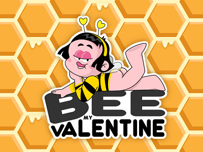 /22 Valentine's day 2d beecharacter cartoon character design cute digital drawing illustration mascot vector