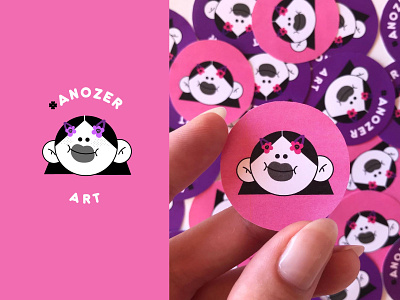 #Name tag sticker design anozerart design digitalart digitalprint girl illustrator nametag print design sticker vector