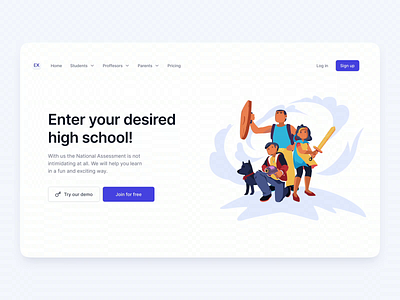 Educational website | Motion ae animation clean design e learning education educational figma interaction interactive landing page math minimalist motion graphics ui ux visual web website design