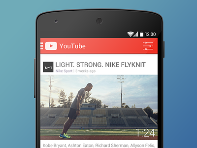 YouTube Android App android app design kitkat nexus nike ui ux video youtube