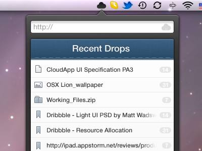 Cloud App for OSX app application cloud cloudapp lion mac osx ui user interface