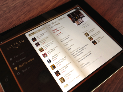 Wine App for iPad ios ipad menu texture ui user experiance user interface ux wine wood