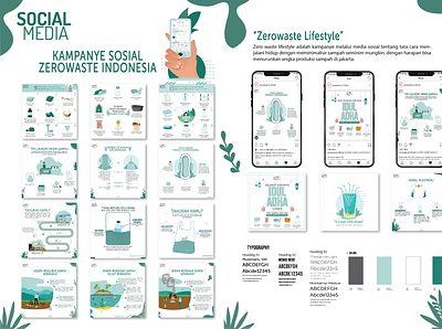 Social media Campaign for Zerowaste Indonesia design flat illustration inspiration instagram instagramfeed minimal vector