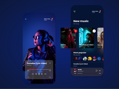Music player blue color design iphone mobile app mobile app design mobile design music music player ui ux design