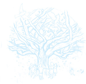 Blueline2 blue line drawing illo illustration ink kids process tree