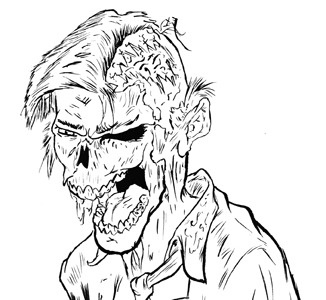 Zombie Dribble drawing illo illustration ink zombie