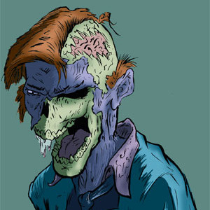 Zombie Color Dribble comic drawing illo illustration ink photoshop zombie