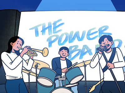 'The Power Band' art branding facebook facebook cover flat illustration illustrator minimal web website