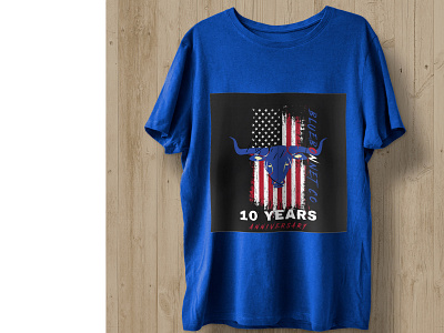 Anniversary T-Shirt Design with American Flag