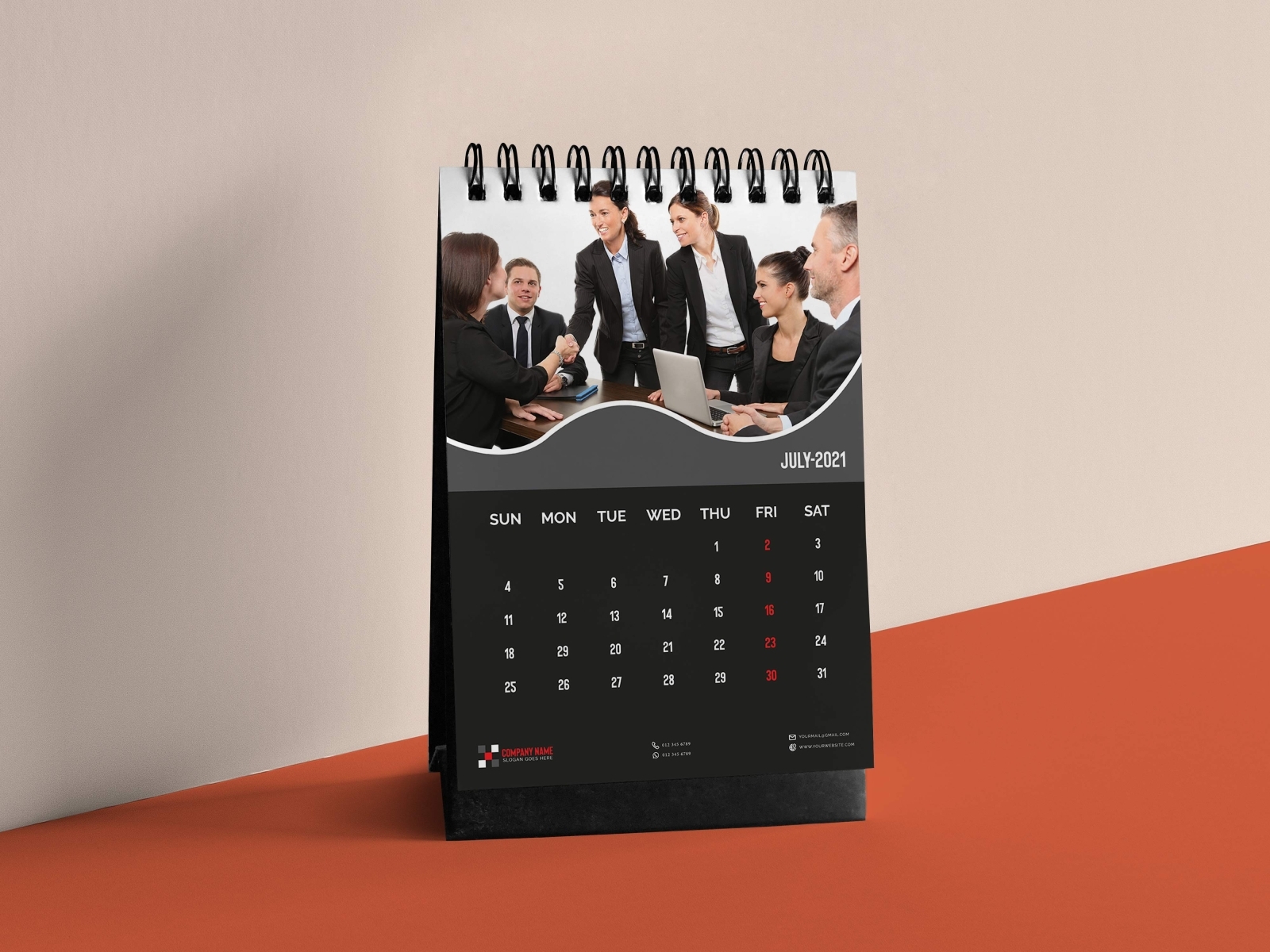 Premium wall calendar black by Sujat Mahmud on Dribbble