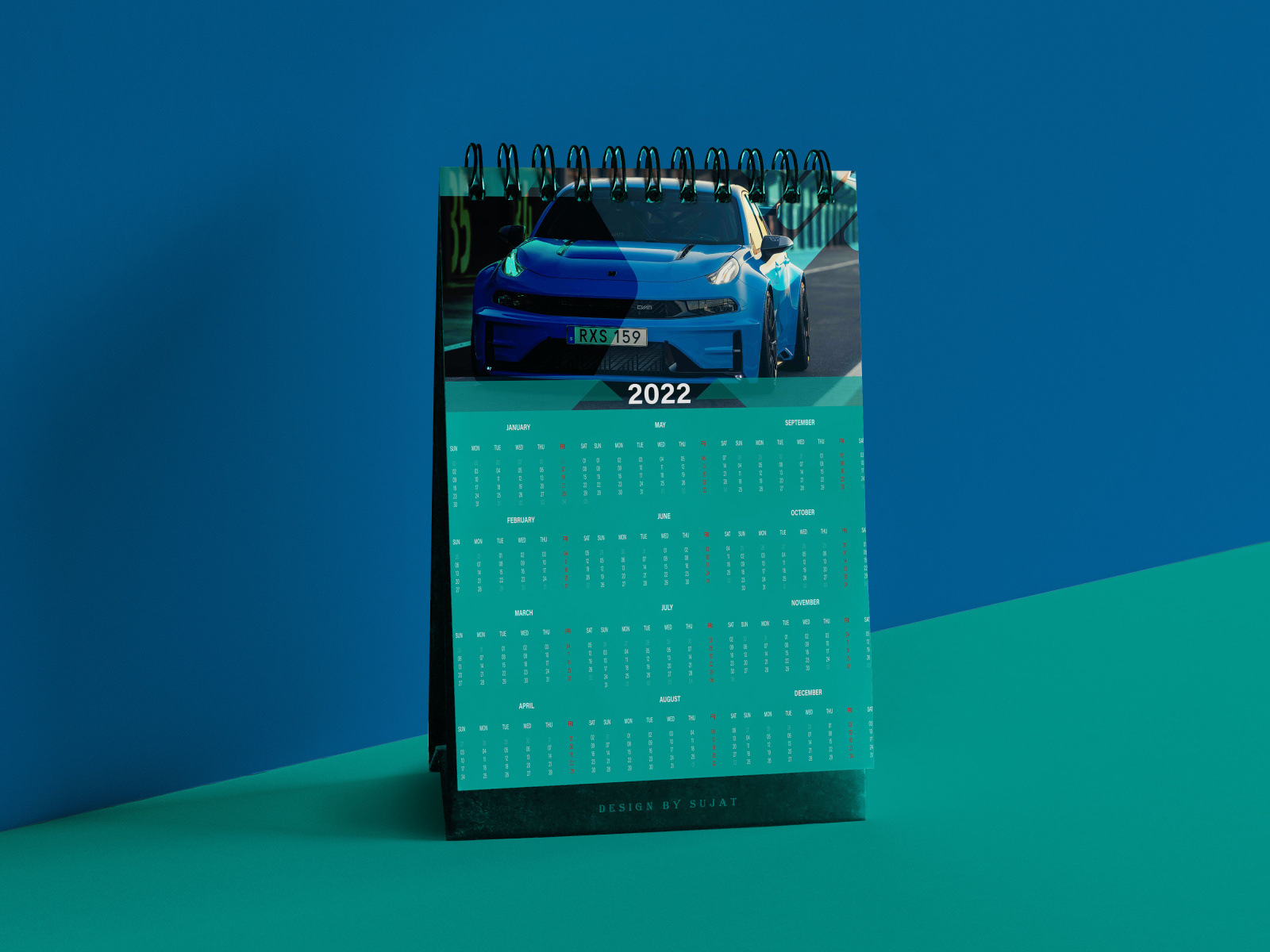 wall calendar design 2022 syan color by Sujat Mahmud on Dribbble