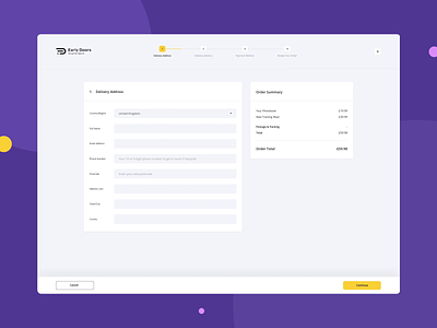 Checkout Process cart checkout checkout flow checkout form checkout page checkout process clean ui delivery ecommerce form form design minimal order payment process product design shipping shop shopping ui ux