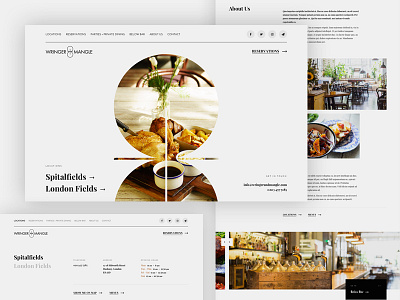 W&M Restaurant clean design desktop mobile design project restaurant showcase web