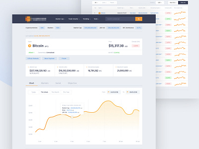 Individual Crypto Page bitcoin blockchain chart crypto crypto currency dashboard minimal ui ux