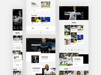 Get In! biography football promotional social sport ux website