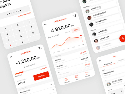 HSBC App account app banking app finance mobile banking ui ux