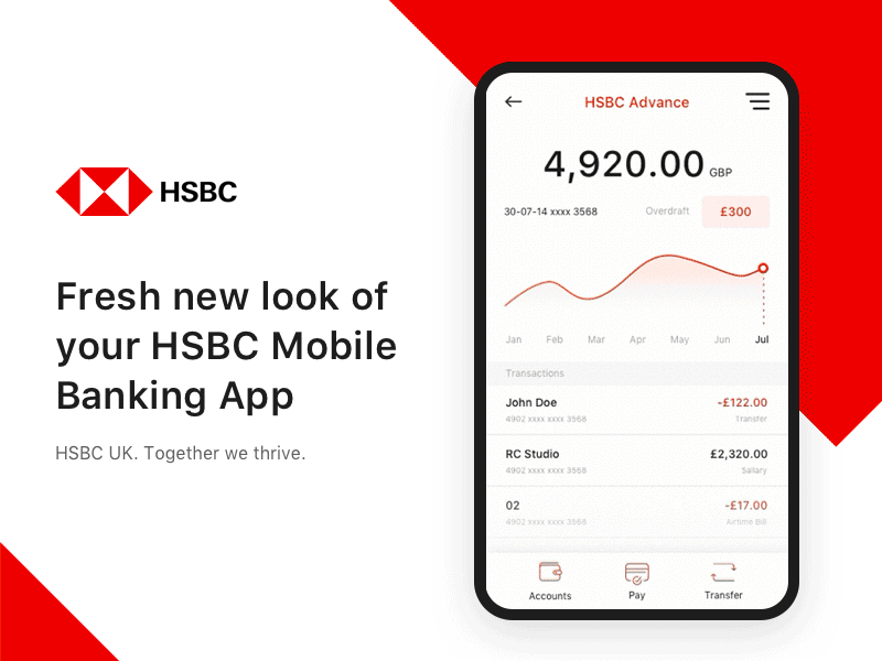 HSBC App Showcase account app banking app log in mobile payment ui ux