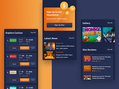 Online Casinos casino design game interface mobile review slots ui ux