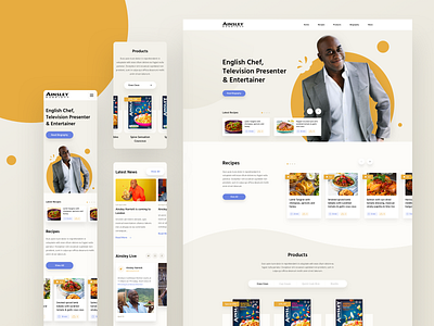 Celebrity Chef Homepage #2 chef clean design desktop food fresh mobile recipe ui ux