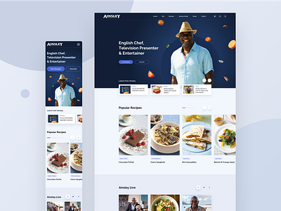 Celebrity Chef Homepage #3 chef clean food instagram landing landing page mobile news recipes ui ux web