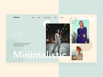 Playing with colours & styles clean design desktop fashion green minimal modern ui ux web