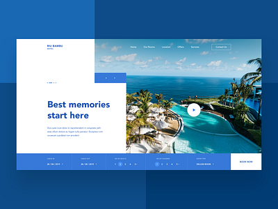 Hotel Web Design booking check in clean hotel landing page modern ui ux video web website
