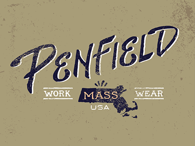 Penfield Work Wear custom massachusetts penfield type typography usa wear work