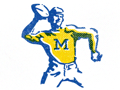 Throwback Project blue college football illustration maize michigan sports wolverines