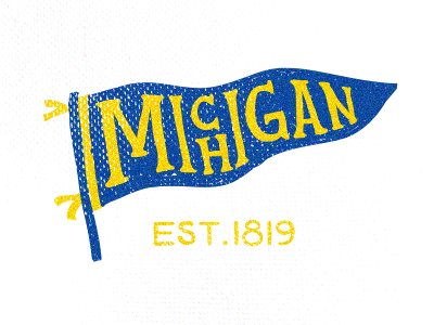 Throwback Project - Part III college established flag football illustration michigan pennant retro sports vintage wolverines