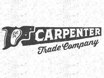 Carpenter Trade Co. Opt.2 america carpenter carpentry company custom logo nail texture trade typography usa