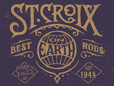 St. Croix custom fishing hand lettering rods st croix texture typography