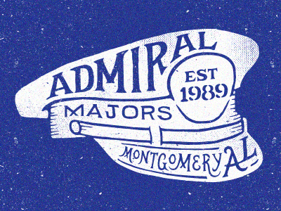 Admiral Majors admiral alabama cap custom hand hat lettering majors type typography