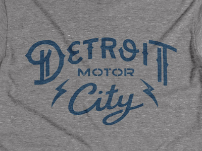 T-Shirt Design city detroit michigan motor type typography