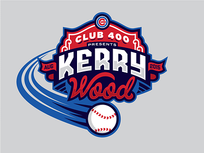 Kerry Wood badge banner baseball chicago cubs field kerry logo wood wrigley