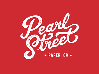 Pearl Street company custom hand lettering logo paper script texture type typography