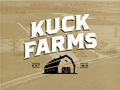 Kuck Farms barn building farm farming icon identity logo type typography